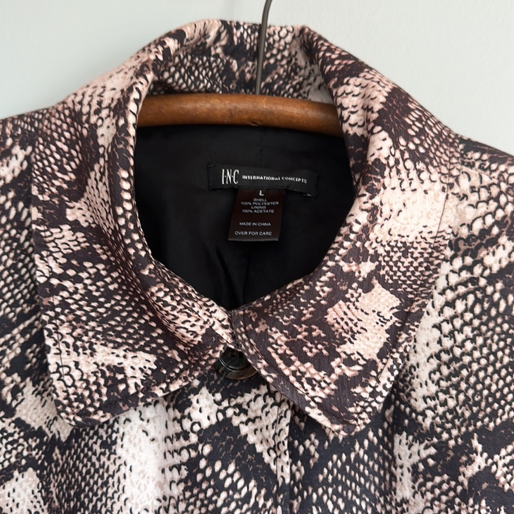 Inc Python Print Trench Coat Large - image 2